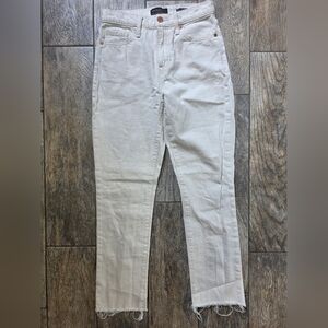 Banana Republic High-Rise Straight Jeans in Cream